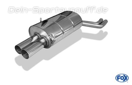 Fox Edelstahl Sportauspuff BMW 3er E46 320i 323i 325i 328i 330i Limousine/Touring/Coupe/Cabrio 2x76mm rund scharf gerade