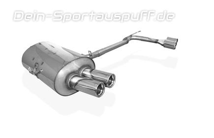 Fox Edelstahl Duplex Sportauspuff BMW 3er E46 320i 323i 325i 328i 330i Limousine/Touring/Coupe/Cabrio 2x76mm rund eingerollt gerade mit Absorber
