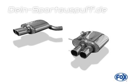 Fox Edelstahl Duplex Sportauspuff BMW 6er F12 F13 650i Cabrio u. Coupe 2x90mm rund eingerollt abgeschrägt