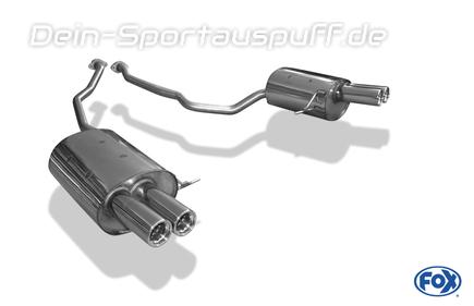 Fox Edelstahl Duplex Sportauspuff BMW X5 E53 je 2x76mm rund eingerollt gerade mit Absorber