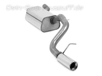 Fox Edelstahl Sportauspuff Ø63,5mm-System Ford Focus 2 Fließheck Bj.04-08 1x90mm rund eingerollt gerade mit Absorber