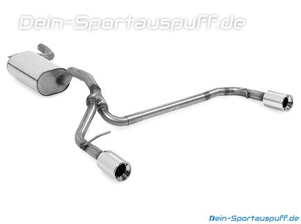Fox Edelstahl Duplex Sportauspuff Ø63,5mm-System Ford Focus 2 Fließheck Bj.04-08 1x90mm rund eingerollt gerade mit Absorber