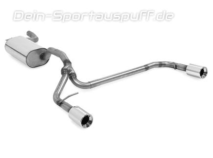 Fox Edelstahl Duplex Sportauspuff Ford Focus 2 Fließheck Facelift Bj.08-10 1x90mm rund eingerollt gerade mit Absorber