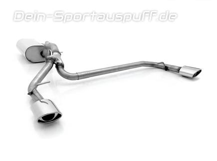 Fox Edelstahl Duplex Sportauspuff Ford Focus 2 Fließheck Facelift Bj.08-10 106x71mm oval eingerollt abgeschrägt mit Absorber