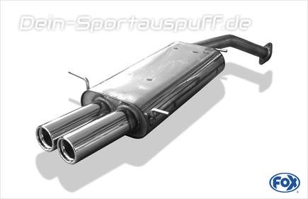 Fox Edelstahl Sportauspuff Ford Probe 2.5l Bj.93-98 2x76mm rund eingerollt gerade mit Absorber
