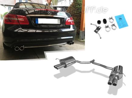 Fox Edelstahl Duplex Sportauspuff Mercedes E-Klasse W212 4-Zyl je 2x106x71mm