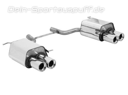 Fox Edelstahl Duplex Sportauspuff Mercedes SLK R171 1.8l 2x90mm rund eingerollt gerade mit Absorber