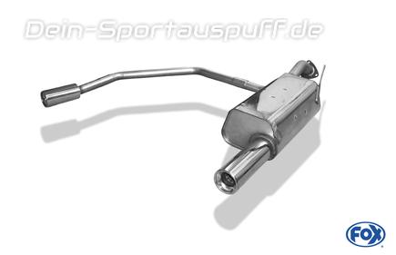 Fox Edelstahl Duplex Sportauspuff Mitsubishi Carisma DAO 1.9 D 75kW 85kW Bj.95-04 1x90mm rund eingerollt gerade mit Absorber