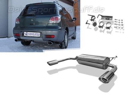Fox Edelstahl Duplex Sportauspuff Mitsubishi Outlander Typ CU Bj.03-06 115x85mm oval eingerollt abgeschrägt mit Absorber