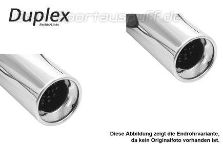 Fox Edelstahl Duplex Sportauspuff Mitsubishi Outlander Typ CW ab 2006 1x100mm rund eingerollt gerade mit Absorber