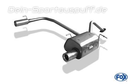 Fox Edelstahl Duplex Sportauspuff Nissan Micra K11 Bj.93-03 1x80mm rund eingerollt gerade mit Absorber