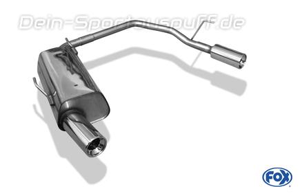 Fox Edelstahl Duplex Sportauspuff Peugeot 206 Fließheck u. CC 1x90mm rund eingerollt gerade mit Absorber