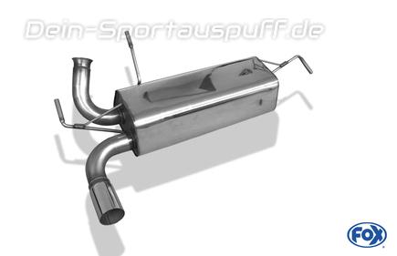 Fox Edelstahl Sportauspuff Peugeot 206 RC 1x76mm rund scharf gerade