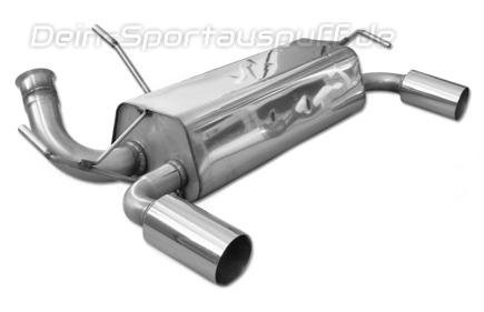 Fox Edelstahl Duplex Sportauspuff Peugeot 206 RC 1x90mm rund scharf gerade