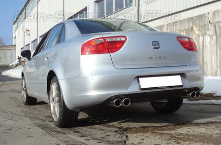 Fox Edelstahl Duplex Sportauspuff Seat Exeo Limo u. ST 2x76mm rund eingerollt abgeschrägt ohne Absorber