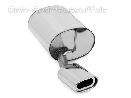 Fox Edelstahl Sportauspuff Skoda Octavia 1U 1.9TD 2.0l 4x4 135x80mm flachoval eingerollt abgeschrägt mit Absorber