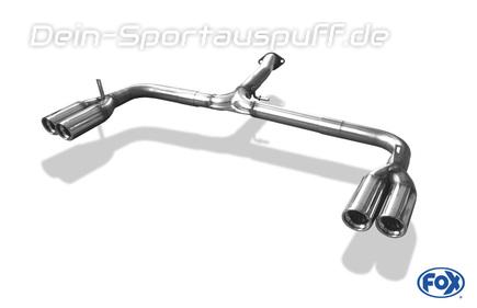 Fox Edelstahl Duplex Endrohrgeweih Toyota RAV 4 III 2.2l Diesel 2x80mm rund eingerollt abgeschrägt mit Absorber