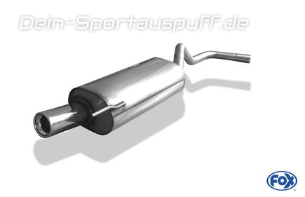 Fox Edelstahl Sportauspuff VW Polo 6N 1x80mm rund eingerollt gerade mit Absorber