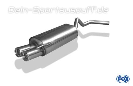 Fox Edelstahl Sportauspuff VW Polo 6N 2x76mm rund eingerollt gerade mit Absorber