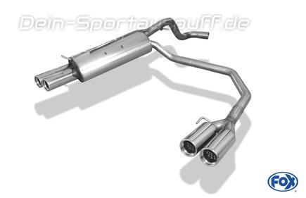 Fox Edelstahl Duplex Sportauspuff VW New Beetle 1C 9C 2x76mm rund eingerollt gerade mit Absorber