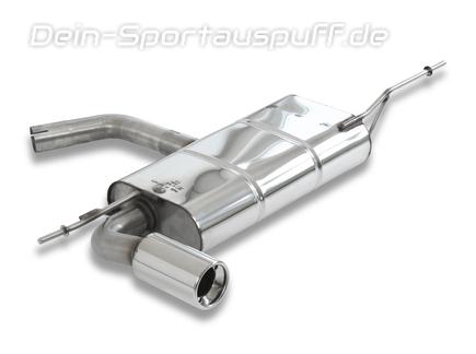 Fox Edelstahl Sportauspuff VW Golf 6 1x90mm rund eingerollt gerade mit Absorber