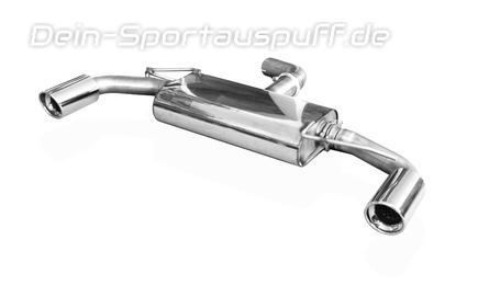 Fox Edelstahl Duplex Sportauspuff VW Golf 6 mit GTI-Optik je 1x90mm rund eingerollt abgeschrägt mit Absorber