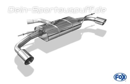 Fox Edelstahl Duplex Sportauspuff VW Golf 6 GTI je 100mm rund scharf doppelwandig abgeschrägt