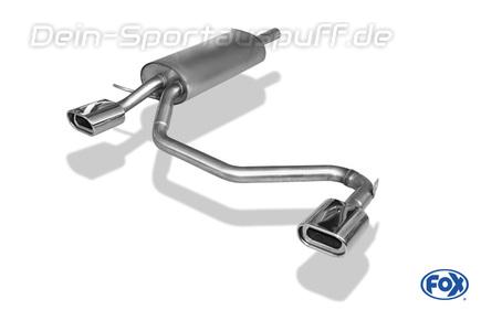 Fox Edelstahl Duplex Sportauspuff VW Passat 3B 3BG 135x80mm flachoval eingerollt abgeschrägt mit Absorber