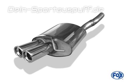 Fox Edelstahl Sportauspuff VW Passat 3C inkl. CC 2.0 TDI 2x90mm rund eingerollt abgeschrägt mit Absorber