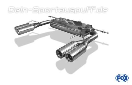 Fox Edelstahl Duplex Sportauspuff VW Eos V6 2x80mm rund eingerollt gerade mit Absorber