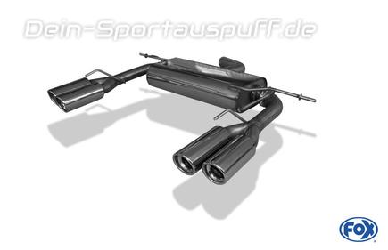Fox Edelstahl Duplex Sportauspuff VW Eos V6 2x80mm rund eingerollt abgeschrägt mit Absorber