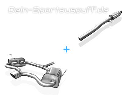 Fox Edelstahl Komplettanlage ab Kat Ausgang mittig Mini Cooper S R53 2002-2006 135x80mm flachoval eingerollt abgeschrägt