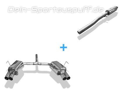 Fox Edelstahl Duplex Sportauspuff-Komplettanlage ab Kat Mini Cooper S R53 2002-2006 2x76mm rund scharf gerade