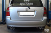 Fox Edelstahl Duplex Sportauspuff inkl. Verbindungsrohr Toyota Corolla E12 Kombi 1.4l 1.6l + 1.4D 2x80mm rund eingerollt gerade mit Absorber