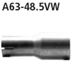 Bastuck Edelstahl Auspuff-Adapter 63mm auf 48,5mm