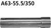 Bastuck Edelstahl Auspuff-Adapter 63mm auf 55,5mm Länge 350mm