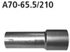 Bastuck Edelstahl Auspuff-Adapter 70mm auf 65,5mm Länge 210mm