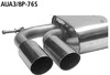 Bastuck Edelstahl Sportauspuff Audi A3 8P 3 Türer 4 Zylinder 2x76mm rund scharf abgeschrägt ohne Absorber