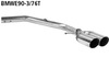 Bastuck Edelstahl Endrohrbogen rechts (für Duplex Anlagen) BMW 3er E90 E91 Limo+Touring 325d 330d 2x76mm rund scharf abgeschrägt ohne Absorber