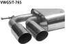 Bastuck Edelstahl Sportauspuff inkl. Verbindungsrohr Audi A3 8P 3-Tür 4 Zyl Turbo 2x76mm rund scharf abgeschrägt ohne Absorber