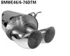 Bastuck Edelstahl Sportauspuff-Komplettanlage ab Kat BMW 3er E46 330d (120+135KW) 2x76mm DTM rund scharf gerade ohne Absorber