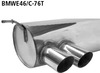 Bastuck Edelstahl Sportauspuff-Komplettanlage ab Kat BMW 3er E46 Compact 325i 2x76mm rund scharf abgeschrägt ohne Absorber