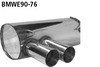 Bastuck Edelstahl Sportauspuff-Komplettanlage ab Kat BMW 3er E90 E91 Limo+Touring 316d-320d 2x76mm rund scharf gerade ohne Absorber