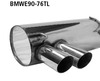 Bastuck Edelstahl Sportauspuff-Komplettanlage ab Kat BMW 3er E92 E93 Coupe Cabrio 316d-320d 2x76mm rund scharf abgeschrägt ohne Absorber