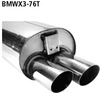 Bastuck Edelstahl Sportauspuff-Komplettanlage ab Kat BMW X3 E83 3.0l Diesel 2x76mm rund scharf abgeschrägt ohne Absorber