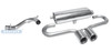 Bastuck Edelstahl Sportauspuff Mittig inkl. Verbindungsrohr Ford Fiesta JAS JBS Benziner Bj.95-01 2x90mm rund eingerollt gerade mit Absorber