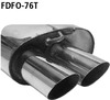 Bastuck Edelstahl Sportauspuff-Komplettanlage ab Kat Ford Focus 1 Schrägheck 1.4l u. 1.6l 16V Zetec 2x76mm rund scharf abgeschrägt ohne Absorber