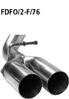 Bastuck Edelstahl Racing-Komplettanlage ab Kat mit ESD Ford Focus 2 Facelift ab Bj.07 2x76mm rund scharf gerade ohne Absorber