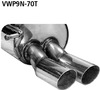Bastuck Edelstahl Sportauspuff inkl. Verbindungsrohr VW Polo 9N 9N3 außer GTI 2x70mm rund scharf abgeschrägt ohne Absorber