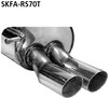 Bastuck Edelstahl Racing-Komplettanlage ab Kat Skoda Fabia 1 Typ 6Y inkl. RS mit Heckschürzenausschnitt 2x70mm rund scharf abgeschrägt ohne Absorber